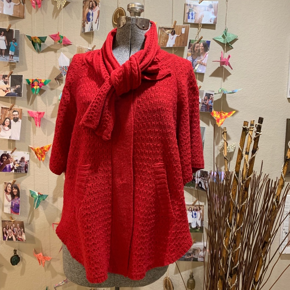 Anthro Red Sweater